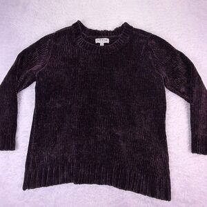 Orvis Classic Collection Purple Chenille Knit Pullover Sweater Womens Medium